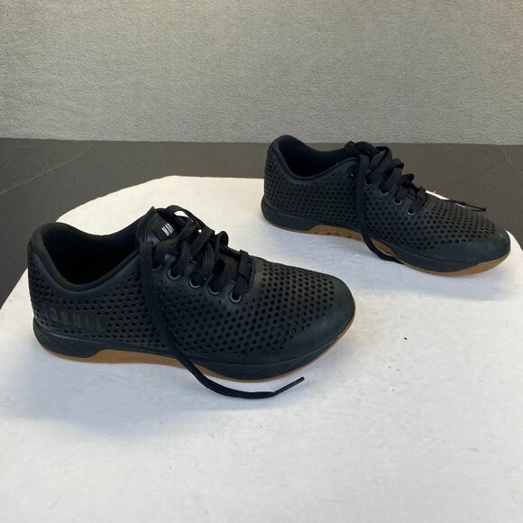 NOBULL Black Leather Gum Trainer Shoes Men's Size Women's Size